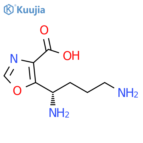 4-Oxazolecarboxylic acid, 5-[(1S)-1,4-diaminobutyl]- structure