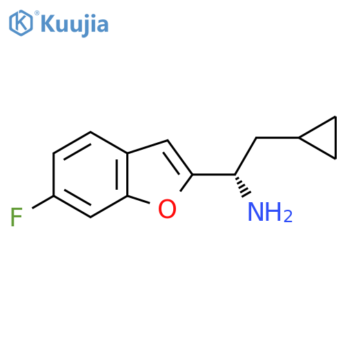 (1S)-2-cyclopropyl-1-(6-fluoro-1-benzofuran-2-yl)ethan-1-amine structure