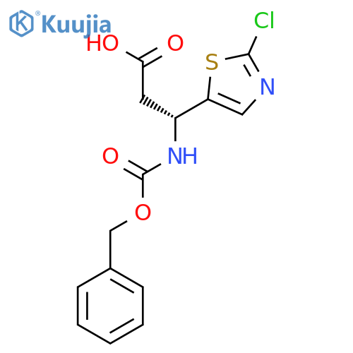 (3R)-3-{(benzyloxy)carbonylamino}-3-(2-chloro-1,3-thiazol-5-yl)propanoic acid structure