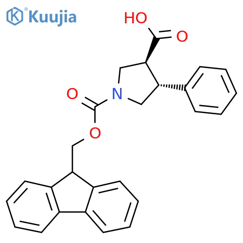 Rac-(3r,4s)-1-{[(9h-fluoren-9-yl)methoxy]carbonyl}-4-phenylpyrrolidine-3-carboxylic acid structure