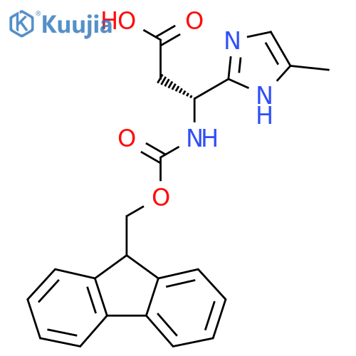 (3R)-3-({(9H-fluoren-9-yl)methoxycarbonyl}amino)-3-(4-methyl-1H-imidazol-2-yl)propanoic acid structure