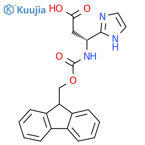 (3R)-3-({(9H-fluoren-9-yl)methoxycarbonyl}amino)-3-(1H-imidazol-2-yl)propanoic acid structure