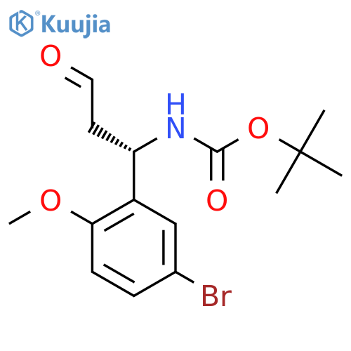 tert-butyl N-(1S)-1-(5-bromo-2-methoxyphenyl)-3-oxopropylcarbamate structure