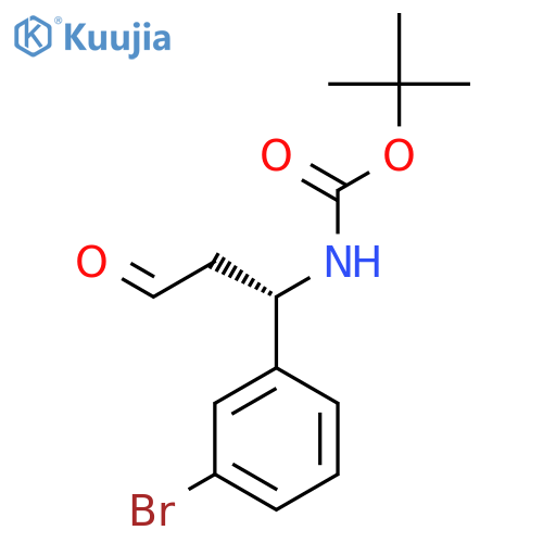 tert-butyl N-(1S)-1-(3-bromophenyl)-3-oxopropylcarbamate structure