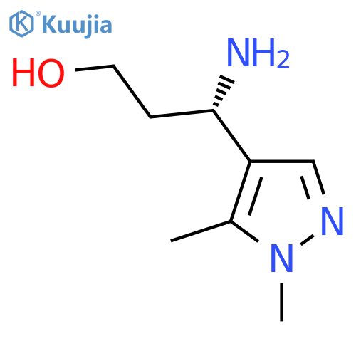 (3S)-3-amino-3-(1,5-dimethyl-1H-pyrazol-4-yl)propan-1-ol structure