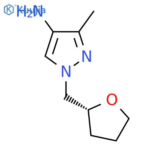 3-methyl-1-{(2R)-oxolan-2-ylmethyl}-1H-pyrazol-4-amine structure