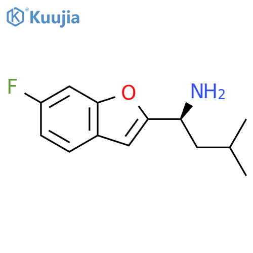 (1S)-1-(6-fluoro-1-benzofuran-2-yl)-3-methylbutan-1-amine structure