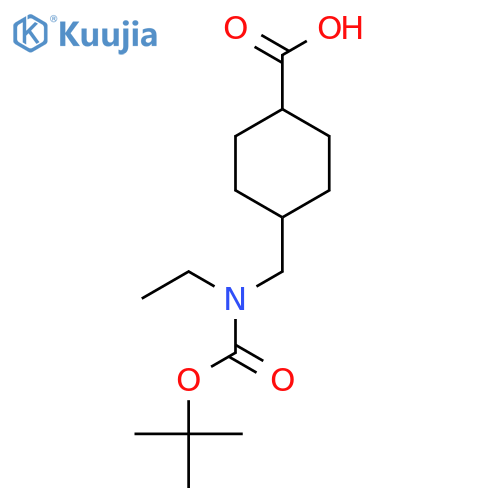 (1r,4r)-4-({(tert-butoxy)carbonyl(ethyl)amino}methyl)cyclohexane-1-carboxylic acid structure