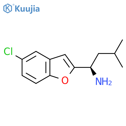 (1R)-1-(5-chloro-1-benzofuran-2-yl)-3-methylbutan-1-amine structure