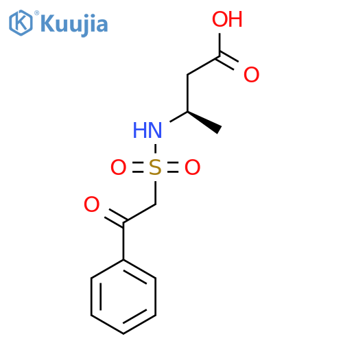 (3R)-3-(2-oxo-2-phenylethanesulfonamido)butanoic acid structure