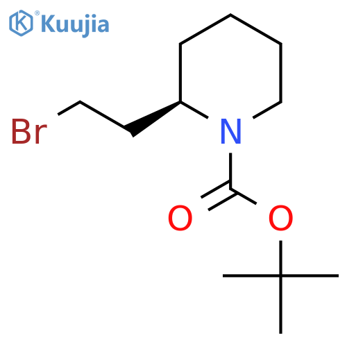 tert-butyl (2R)-2-(2-bromoethyl)piperidine-1-carboxylate structure