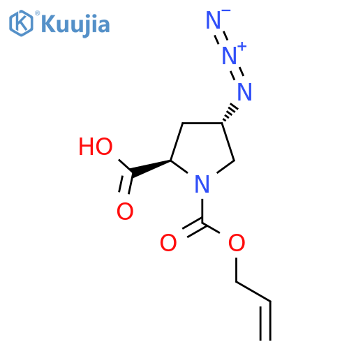 (2R,4S)-4-azido-1-(prop-2-en-1-yloxy)carbonylpyrrolidine-2-carboxylic acid structure