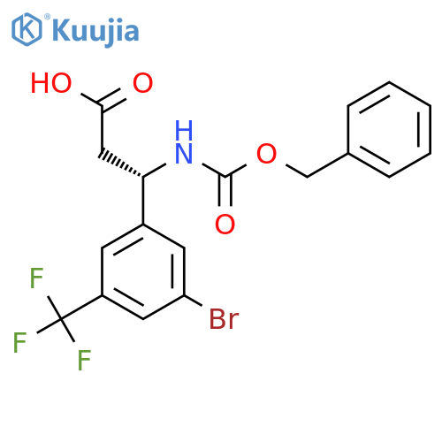 (3S)-3-{(benzyloxy)carbonylamino}-3-3-bromo-5-(trifluoromethyl)phenylpropanoic acid structure