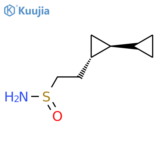 rac-2-[(1R,2R)-2-cyclopropylcyclopropyl]ethane-1-sulfinamide structure