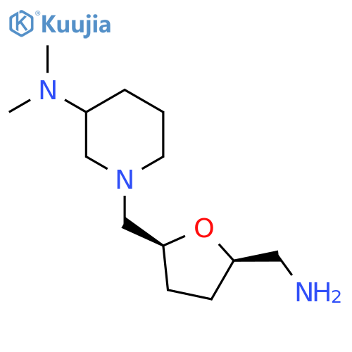 rac-1-{[(2R,5S)-5-(aminomethyl)oxolan-2-yl]methyl}-N,N-dimethylpiperidin-3-amine structure