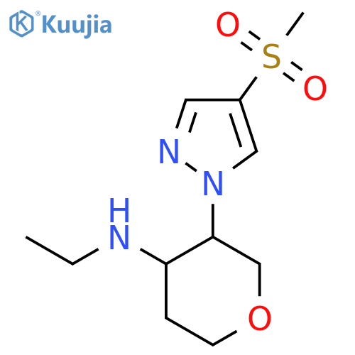 N-ethyl-3-(4-methanesulfonyl-1H-pyrazol-1-yl)oxan-4-amine structure