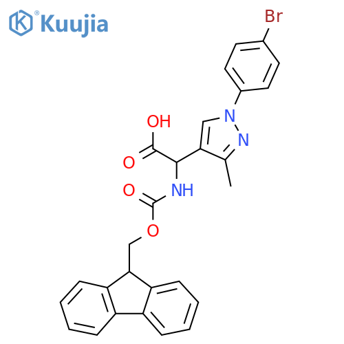 1H-Pyrazole-4-acetic acid, 1-(4-bromophenyl)-α-[[(9H-fluoren-9-ylmethoxy)carbonyl]amino]-3-methyl- structure