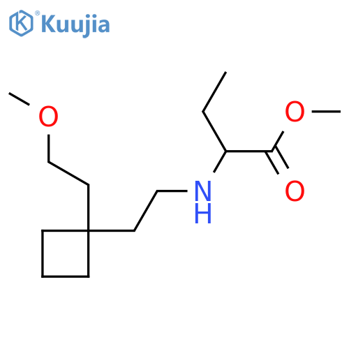 Methyl 2-({2-[1-(2-methoxyethyl)cyclobutyl]ethyl}amino)butanoate structure