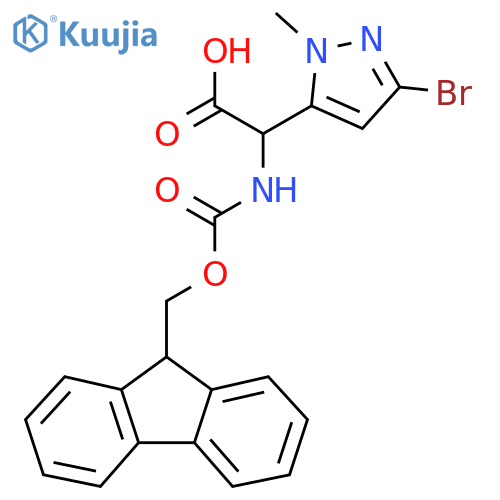2-(3-bromo-1-methyl-1H-pyrazol-5-yl)-2-({[(9H-fluoren-9-yl)methoxy]carbonyl}amino)acetic acid structure