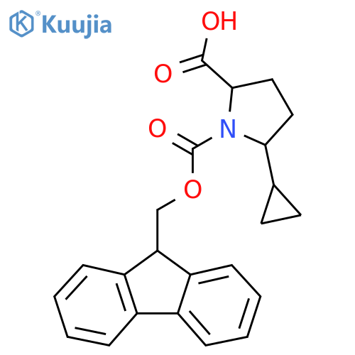 5-cyclopropyl-1-{[(9H-fluoren-9-yl)methoxy]carbonyl}pyrrolidine-2-carboxylic acid structure