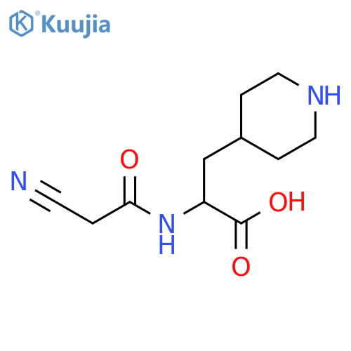 4-Piperidinepropanoic acid, α-[(2-cyanoacetyl)amino]- structure