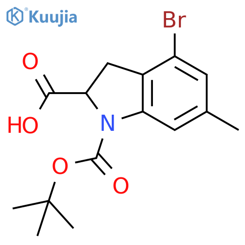 1H-Indole-1,2-dicarboxylic acid, 4-bromo-2,3-dihydro-6-methyl-, 1-(1,1-dimethylethyl) ester structure