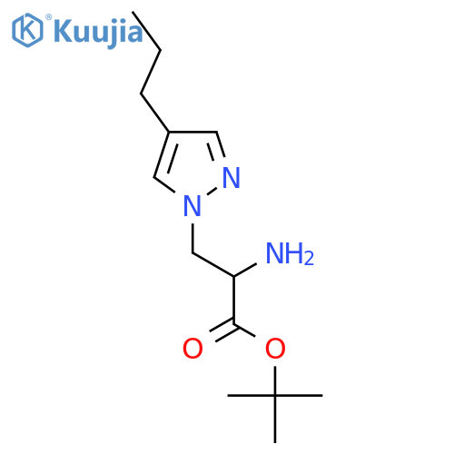 tert-butyl 2-amino-3-(4-propyl-1H-pyrazol-1-yl)propanoate structure
