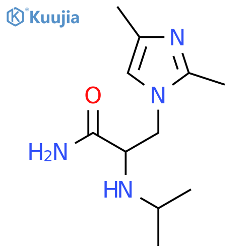 3-(2,4-dimethyl-1H-imidazol-1-yl)-2-(propan-2-yl)aminopropanamide structure