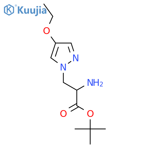 tert-butyl 2-amino-3-(4-ethoxy-1H-pyrazol-1-yl)propanoate structure