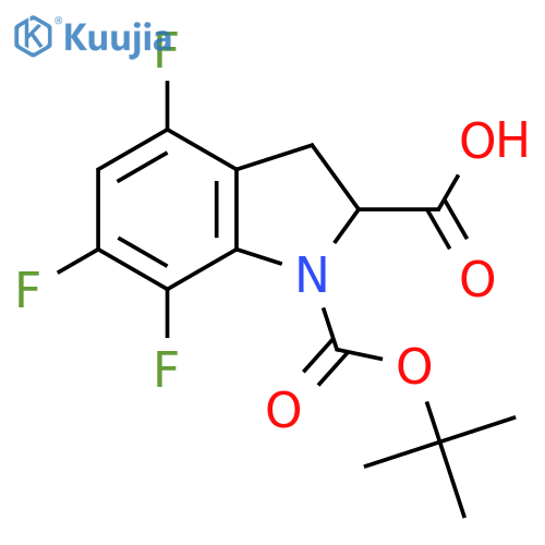 1H-Indole-1,2-dicarboxylic acid, 4,6,7-trifluoro-2,3-dihydro-, 1-(1,1-dimethylethyl) ester structure