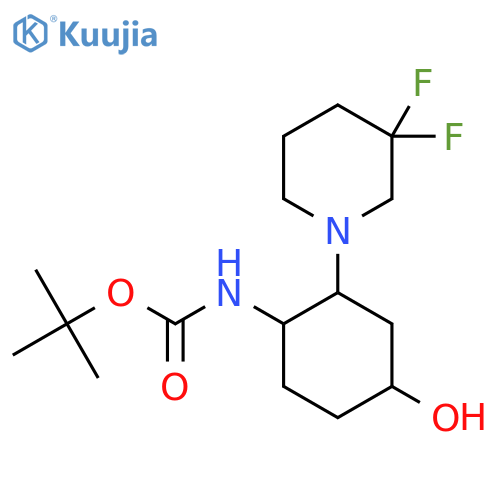 tert-butyl N-[2-(3,3-difluoropiperidin-1-yl)-4-hydroxycyclohexyl]carbamate structure