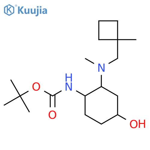 tert-butyl N-(4-hydroxy-2-{methyl[(1-methylcyclobutyl)methyl]amino}cyclohexyl)carbamate structure