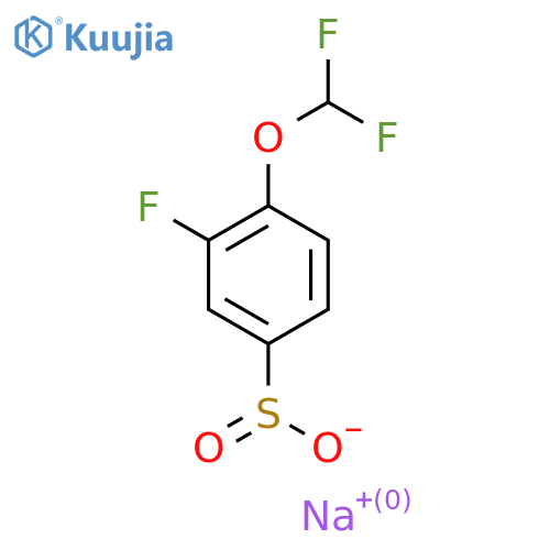 Sodium 4-(difluoromethoxy)-3-fluorobenzene-1-sulfinate structure