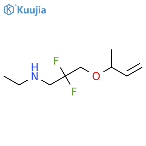1-Propanamine, N-ethyl-2,2-difluoro-3-[(1-methyl-2-propen-1-yl)oxy]- structure