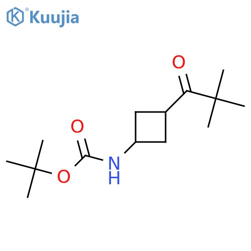 tert-butyl N-[3-(2,2-dimethylpropanoyl)cyclobutyl]carbamate structure
