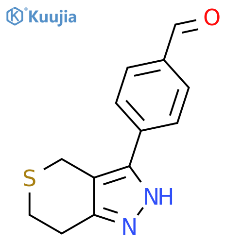 Benzaldehyde, 4-(2,4,6,7-tetrahydrothiopyrano[4,3-c]pyrazol-3-yl)- structure