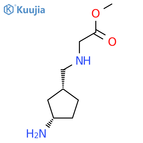 rac-methyl 2-({[(1R,3S)-3-aminocyclopentyl]methyl}amino)acetate structure