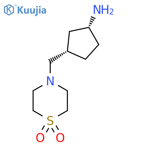 rac-4-{[(1R,3S)-3-aminocyclopentyl]methyl}-1lambda6-thiomorpholine-1,1-dione structure