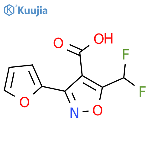 5-(Difluoromethyl)-3-(furan-2-yl)-1,2-oxazole-4-carboxylic acid structure