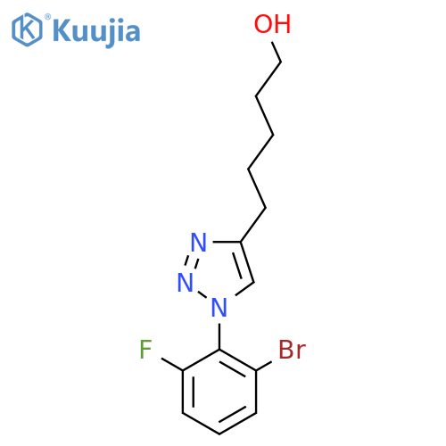 5-[1-(2-bromo-6-fluorophenyl)-1H-1,2,3-triazol-4-yl]pentan-1-ol structure