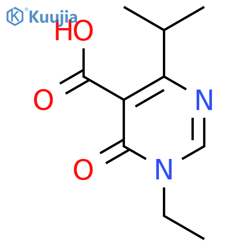 1-ethyl-6-oxo-4-(propan-2-yl)-1,6-dihydropyrimidine-5-carboxylic acid structure