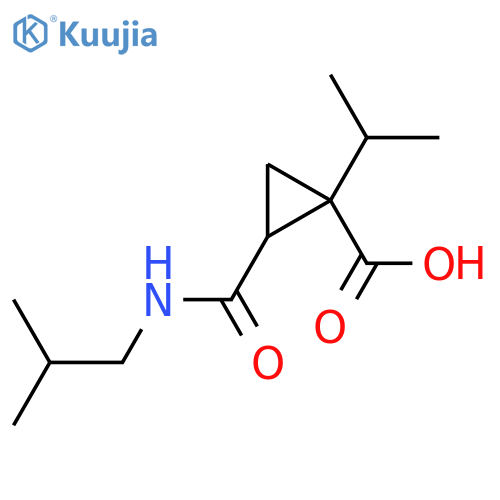 2-[(2-Methylpropyl)carbamoyl]-1-(propan-2-yl)cyclopropane-1-carboxylic acid structure