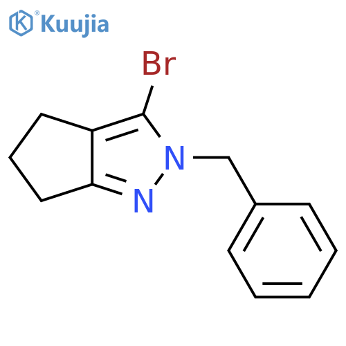 2-benzyl-3-bromo-5,6-dihydro-4H-cyclopenta[c]pyrazole structure