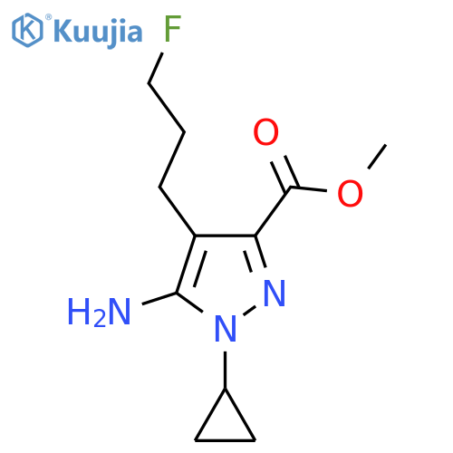 methyl 5-amino-1-cyclopropyl-4-(3-fluoropropyl)-1H-pyrazole-3-carboxylate structure