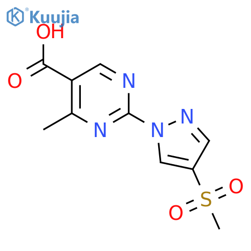 2-(4-methanesulfonyl-1H-pyrazol-1-yl)-4-methylpyrimidine-5-carboxylic acid structure