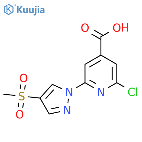 2-chloro-6-(4-methanesulfonyl-1H-pyrazol-1-yl)pyridine-4-carboxylic acid structure