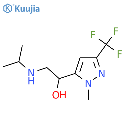 1-1-methyl-3-(trifluoromethyl)-1H-pyrazol-5-yl-2-(propan-2-yl)aminoethan-1-ol structure
