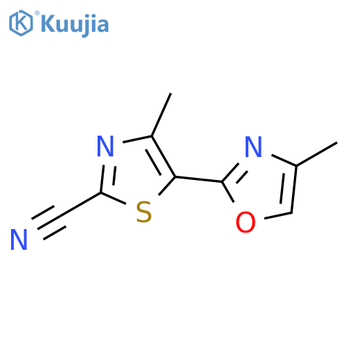 2-Thiazolecarbonitrile, 4-methyl-5-(4-methyl-2-oxazolyl)- structure