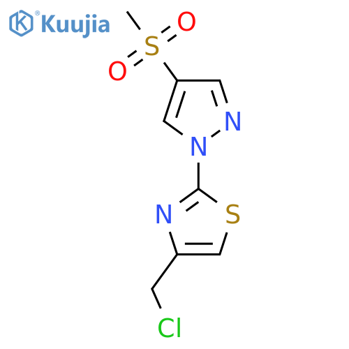 4-(chloromethyl)-2-(4-methanesulfonyl-1H-pyrazol-1-yl)-1,3-thiazole structure
