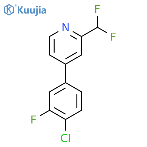 4-(4-Chloro-3-fluorophenyl)-2-(difluoromethyl)pyridine structure